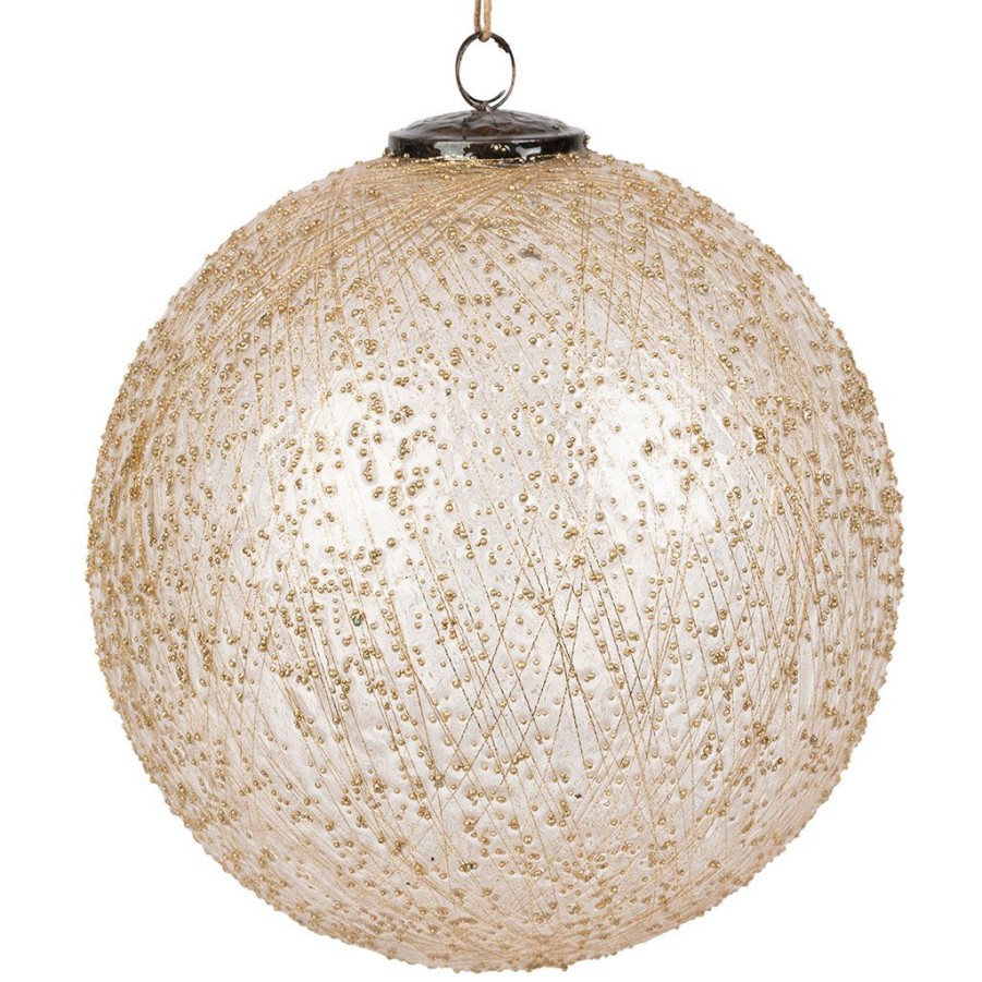 Deco Fabrique De Styles Deco A Suspendre Et Adhesive | Boule A Suspendre En Verre Et Fleurs Sechees D21Cm - Gypsophile