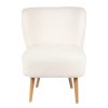 Meubles Fabrique De Styles Fauteuils | Fauteuil Bouclette Blanc Creme - Element