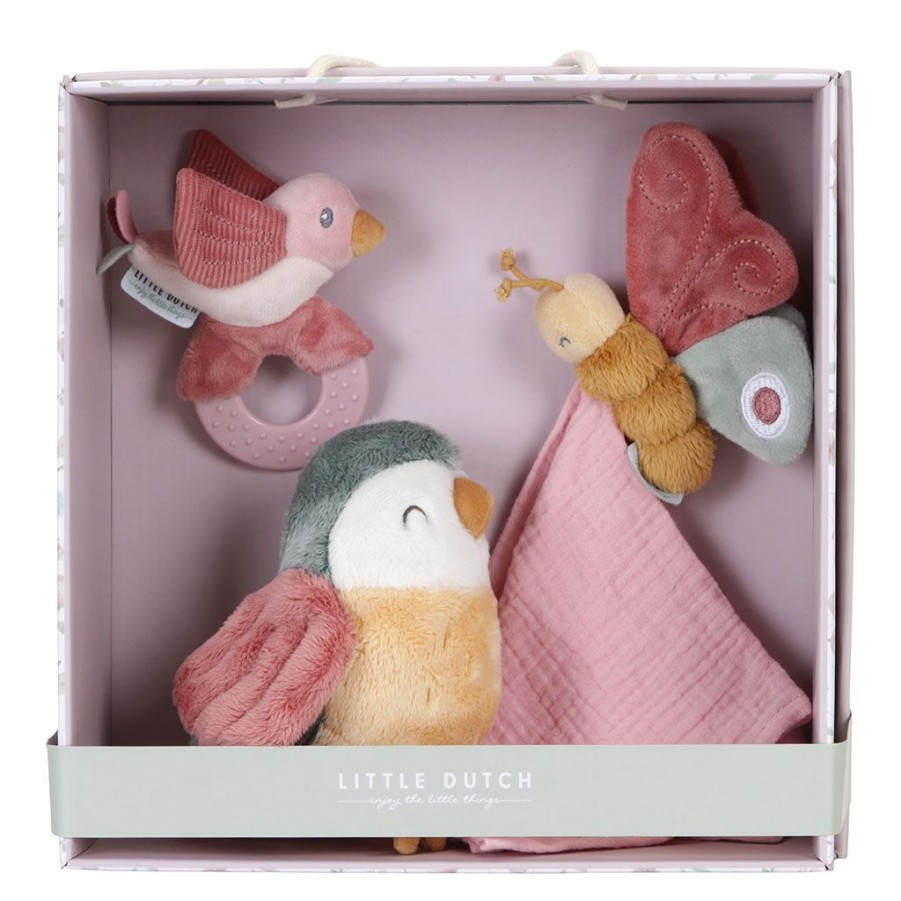 Coin Des Petits Fabrique De Styles | Coffret Cadeau (Peluche, Doudou, Hochet) - Flowers & Butterflies