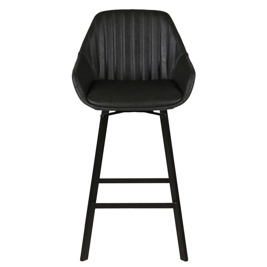 Meubles Fabrique De Styles Tabourets Et Chaises De Bar | Chaise Haute Pivotante Noir Veilli - Moss