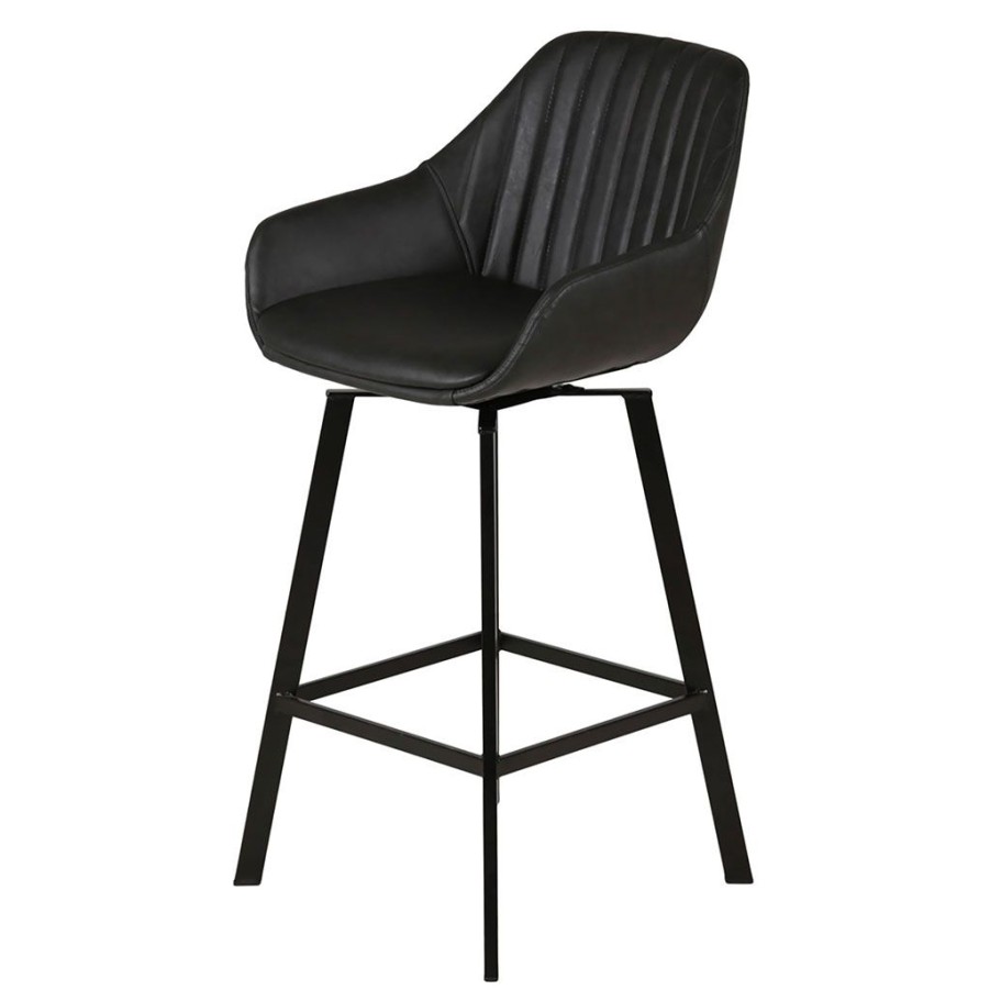 Meubles Fabrique De Styles Tabourets Et Chaises De Bar | Chaise Haute Pivotante Noir Veilli - Moss