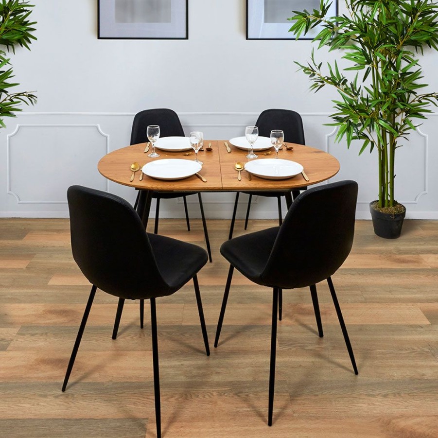 Meubles Fabrique De Styles Table De Salle A Manger | Table A Manger Avec Allonge En Bois 120(+40Cm)X80Cm - Lara