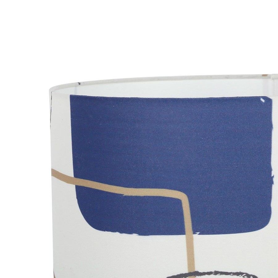 Luminaires Fabrique De Styles | Abat Jour En Coton Bleu D30Cm - Arty Folk