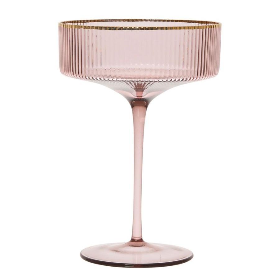 Arts De La Table Fabrique De Styles Coupes Et Flutes | Coupe De Champagne En Verre Figue Et Dore 33Cl - Funny