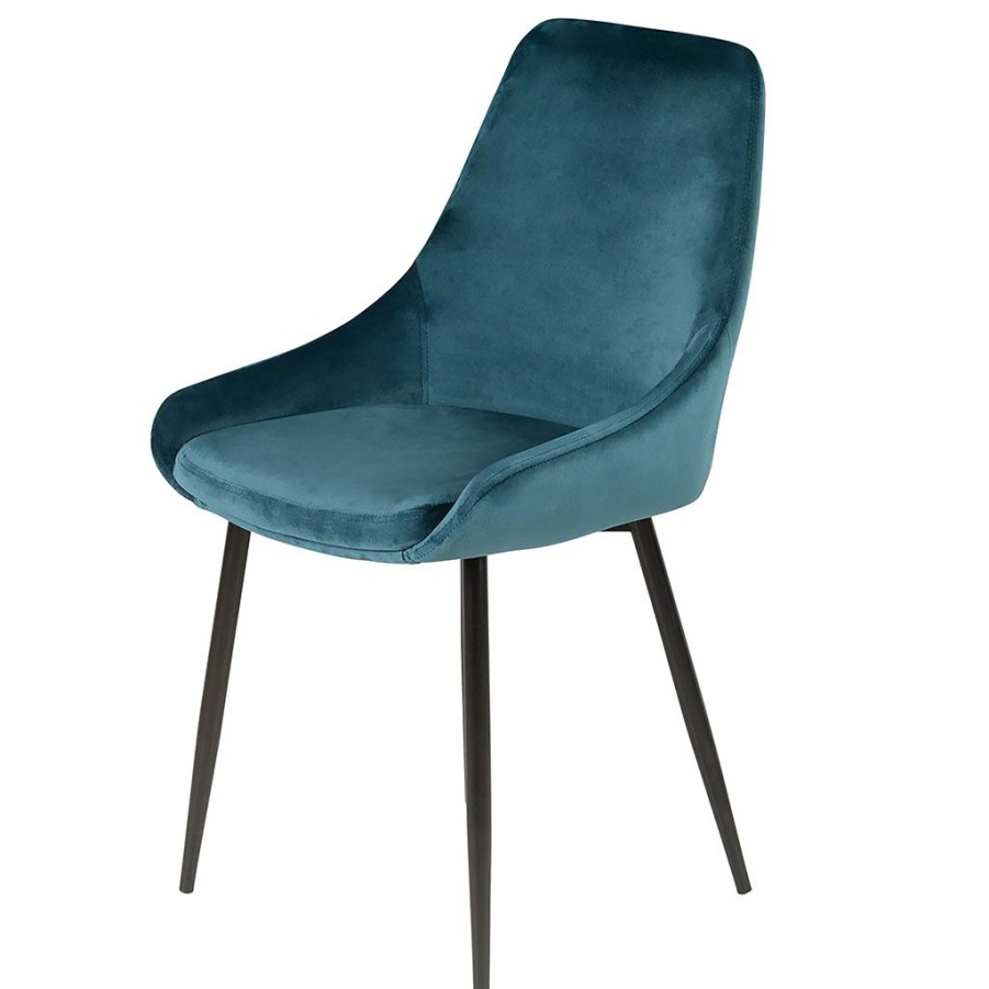 Meubles Fabrique De Styles Chaises | Chaise De Salle A Manger En Velours Cotele Bleu - Ben