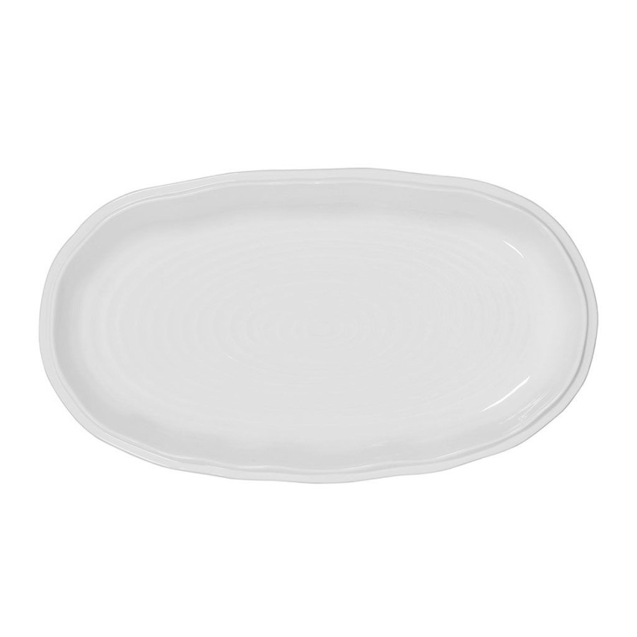 Arts De La Table Fabrique De Styles Plats Et Saladiers | Plat En Faience Blanc 43X24Cm - Darcy