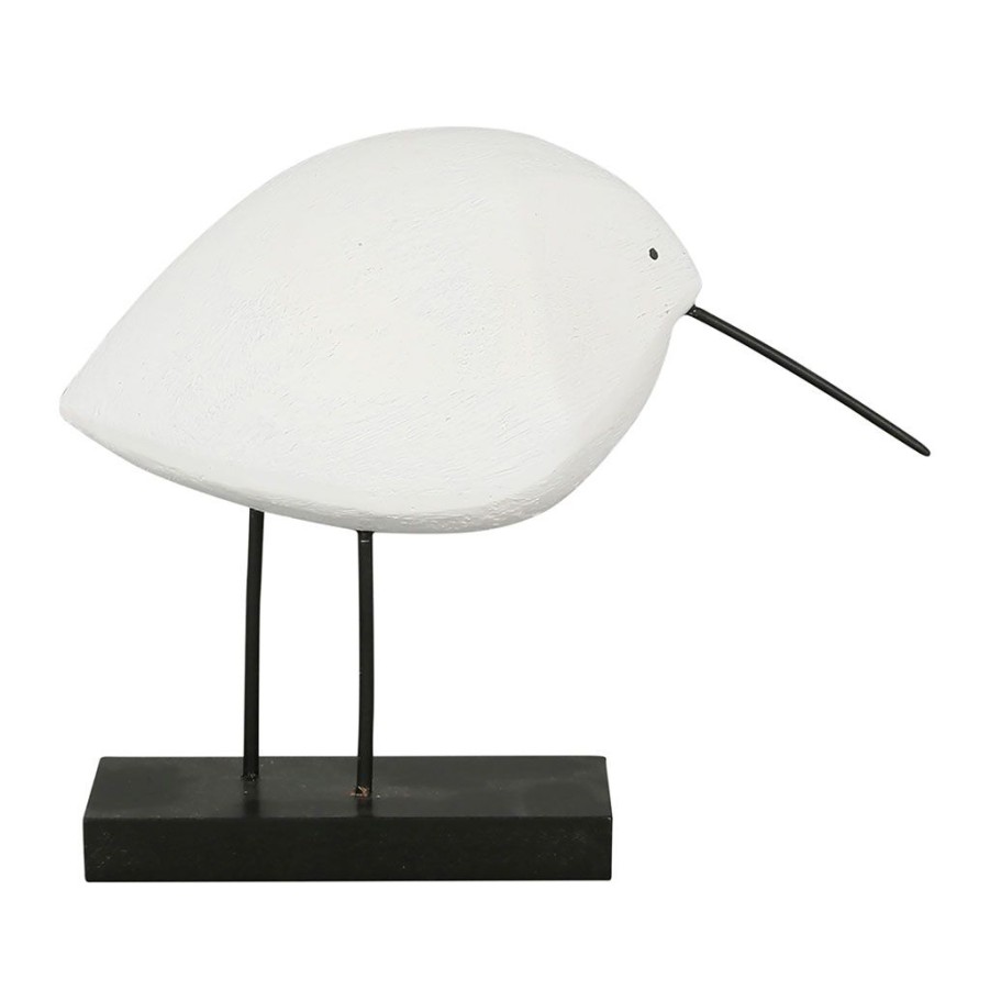 Deco Fabrique De Styles Petits Objets Deco | Oiseau Rond En Resine Blanc Et Noir H14Cm - Ilobo