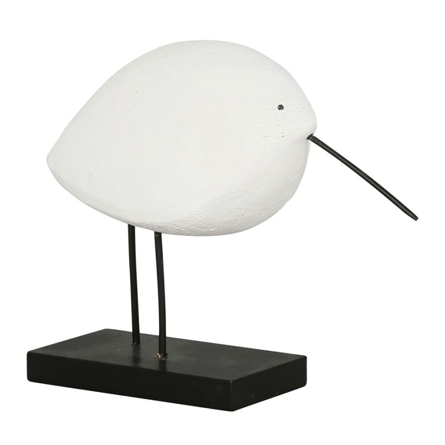 Deco Fabrique De Styles Petits Objets Deco | Oiseau Rond En Resine Blanc Et Noir H14Cm - Ilobo