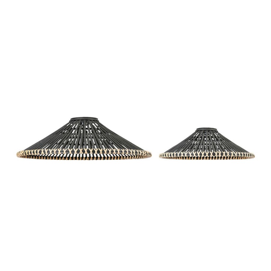 Luminaires Fabrique De Styles | Lot De 2 Suspensions Non Electrifiee En Bambou Noir