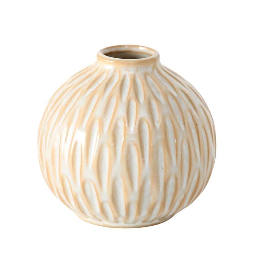 Deco Fabrique De Styles Vases Et Soliflores | Vase Zalina Creme D10Cm