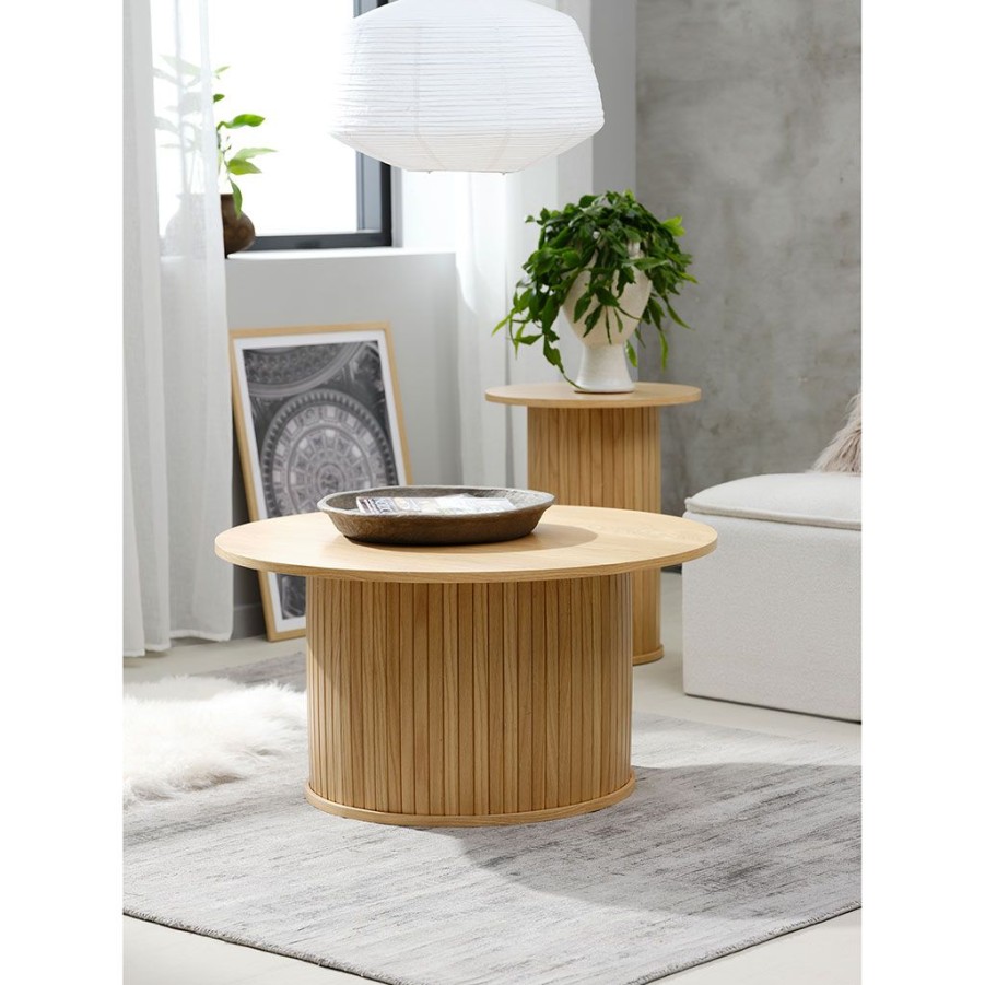 Meubles Fabrique De Styles Table Basses | Table Basse En Chene Naturel D90Cm - Nola