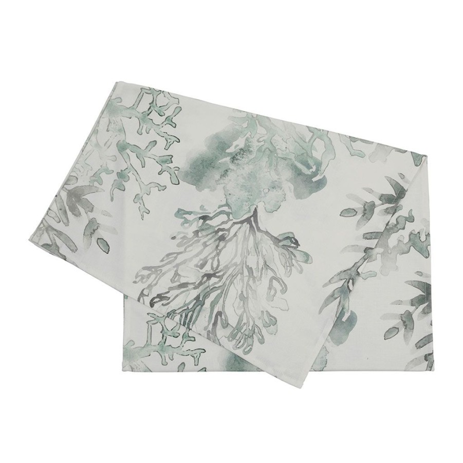 Textiles Fabrique De Styles Chemins De Table | Chemin Table Coral Vert-De-Gris 200G-160X50Cm Coton