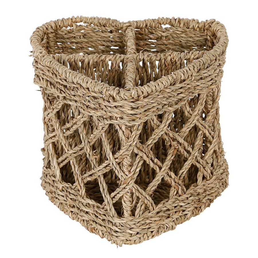 Arts De La Table Fabrique De Styles Petits Rangements | Range Couverts Coeur En Jonc De Mer Naturel H16Cm - Borneo