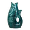 Deco Fabrique De Styles Vases Et Soliflores | Vase Poisson En Gres Vert Emeraude H39Cm