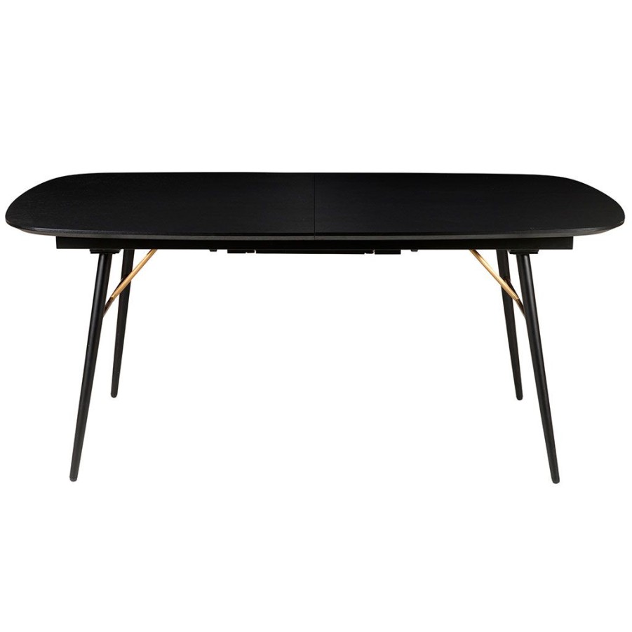 Meubles Fabrique De Styles Table De Salle A Manger | Table A Manger Avec Allonge En Placage Chene Noir 180X105Cm - Verona