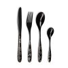 Arts De La Table Fabrique De Styles Menageres | Menagere 16 Pieces En Inox Noir Motif Printemps