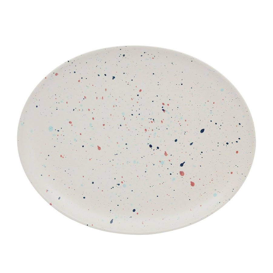 Arts De La Table Fabrique De Styles Plats Et Saladiers | Plat Ovale En Gres Terrazzo 30X23.3M - Famille