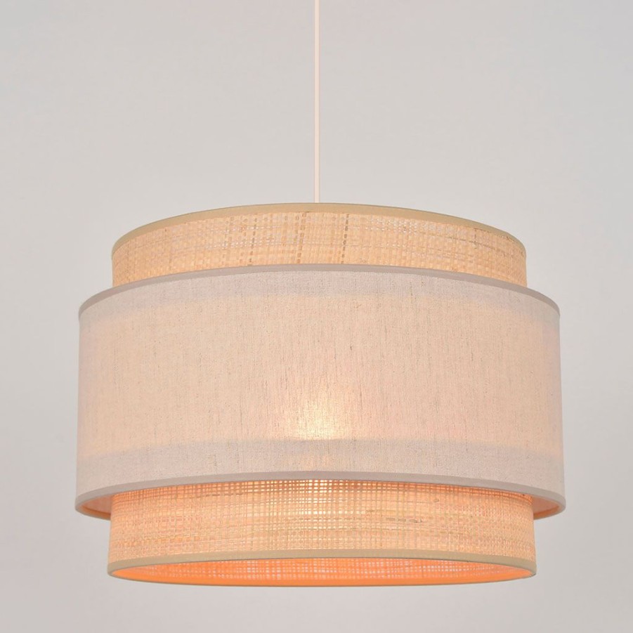 Luminaires Fabrique De Styles | Suspension En Raphia Et Coton D38Cm Pyla - Milo