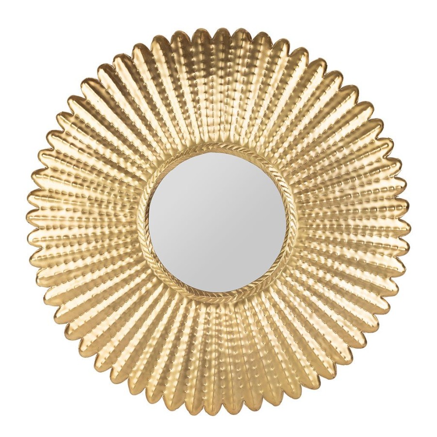 Deco Fabrique De Styles | Miroir En Fer Et Miroir Dore D40Cm - Tropic-Et