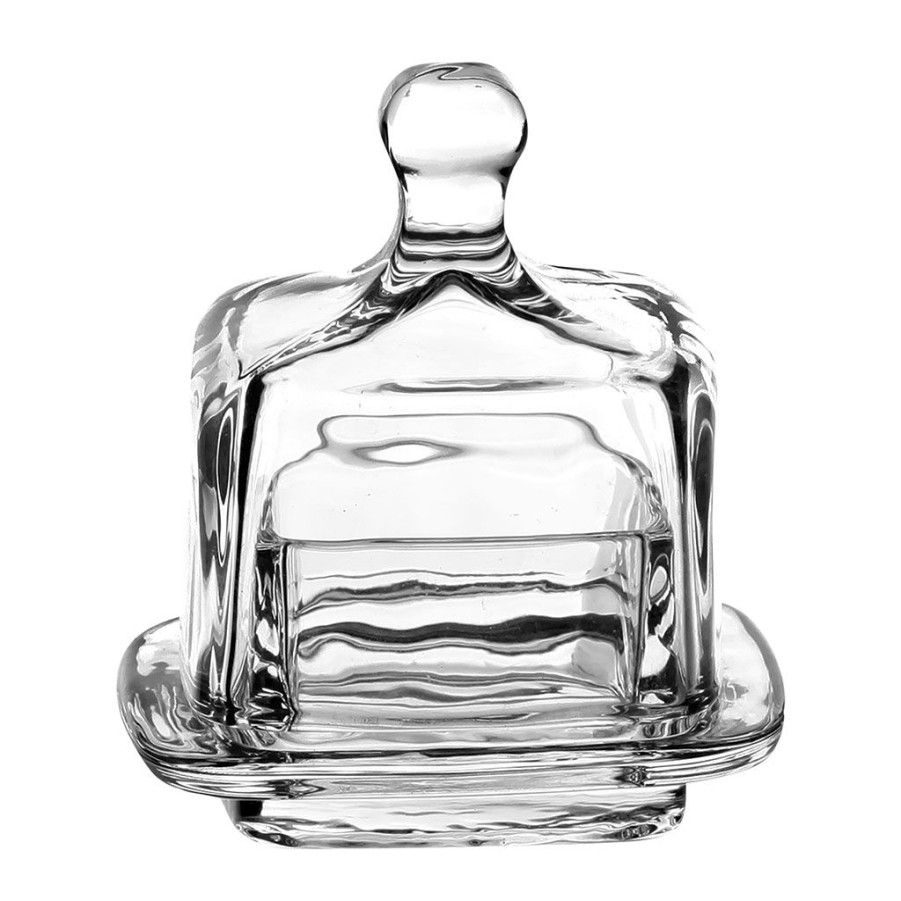 Arts De La Table Fabrique De Styles Accessoires De Table | Beurrier Carre Beurrier Transparent En Verre