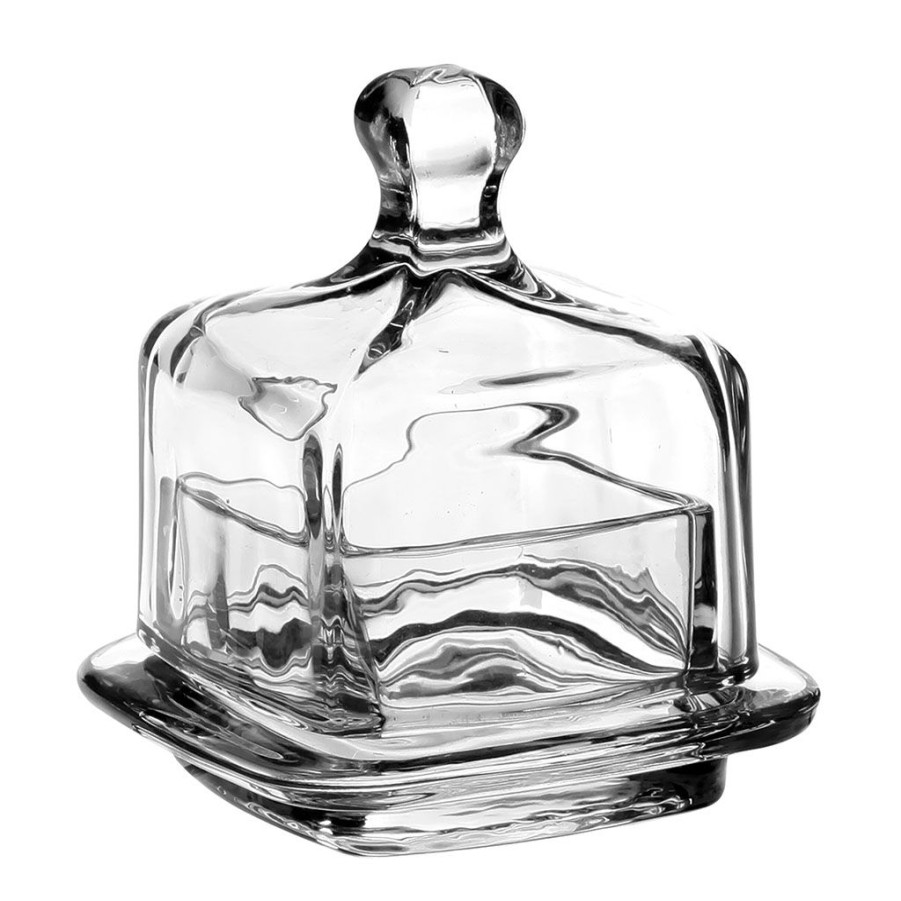 Arts De La Table Fabrique De Styles Accessoires De Table | Beurrier Carre Beurrier Transparent En Verre