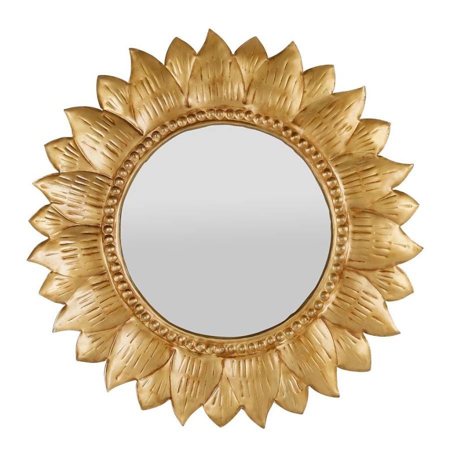 Deco Fabrique De Styles | Miroir En Fer Dore D40Cm - Aureol