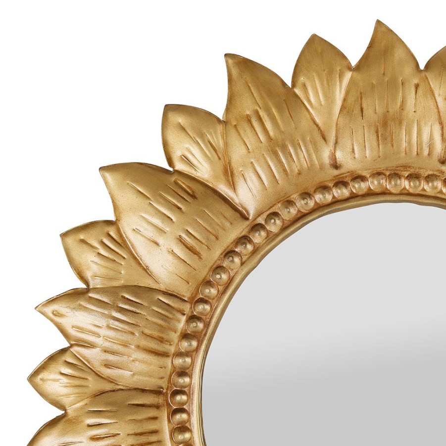 Deco Fabrique De Styles | Miroir En Fer Dore D40Cm - Aureol