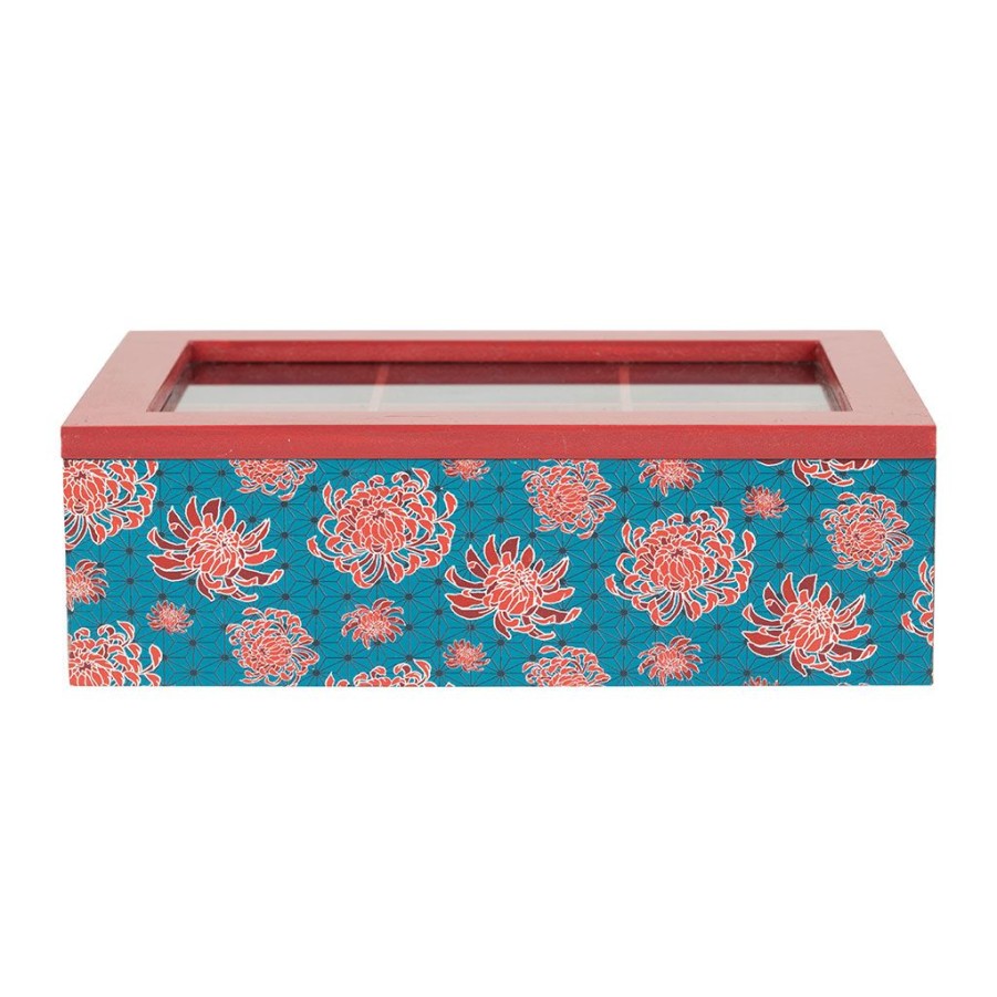 Arts De La Table Fabrique De Styles Boites | Boite The 6 Compartiments Vent D'Asie Rouge Et Bleu