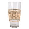 Deco Fabrique De Styles Vases Et Soliflores | Vase Cylindrique En Verre Et Bambou Naturel H23Cm - Vanier