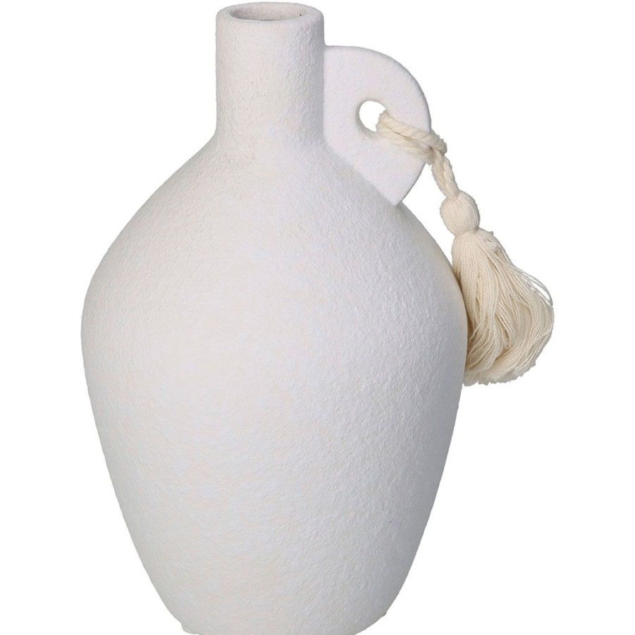 Deco Fabrique De Styles Vases Et Soliflores | Vase Faience Fine Blanc D14Xh20.9Cm