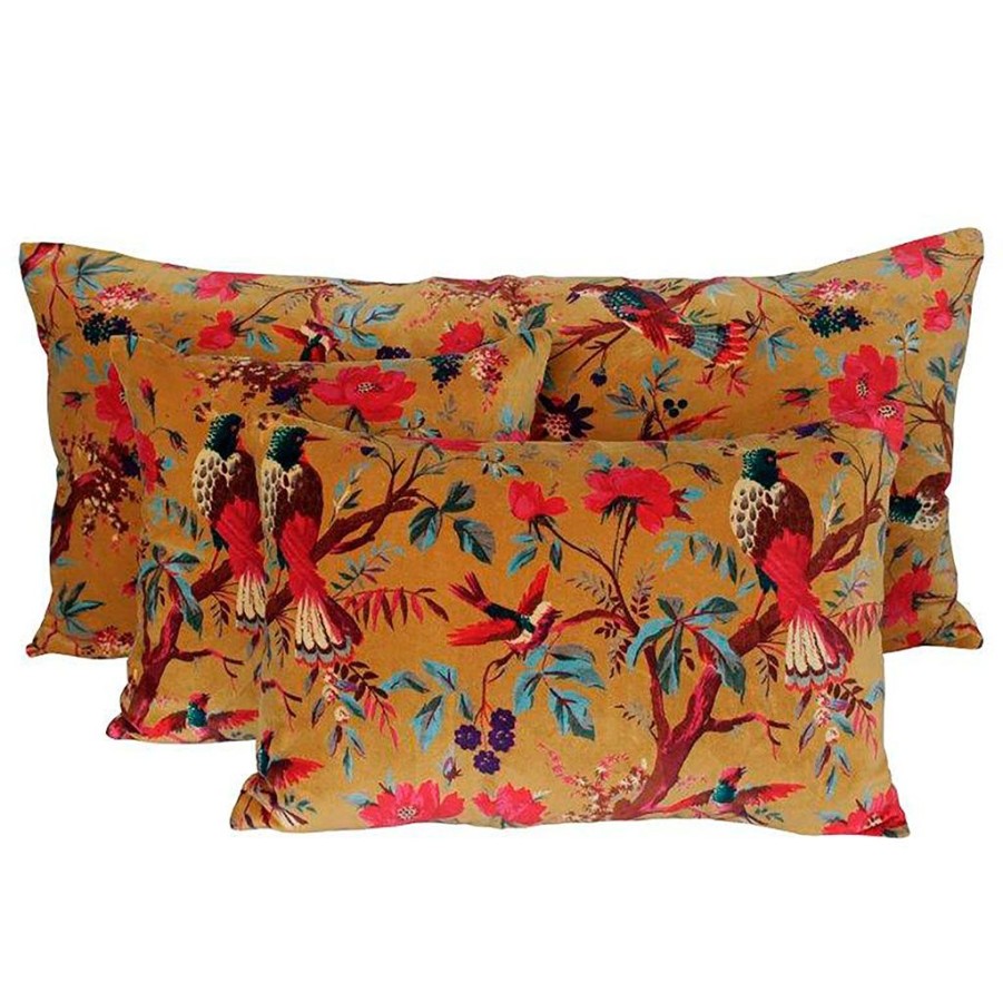 Textiles Fabrique De Styles | Coussin En Velours Et Coton Chamois 40X60Cm - Birdy