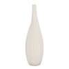 Deco Fabrique De Styles Vases Et Soliflores | Vase Long Bouteille Blanc Casse En Faience - Plisse