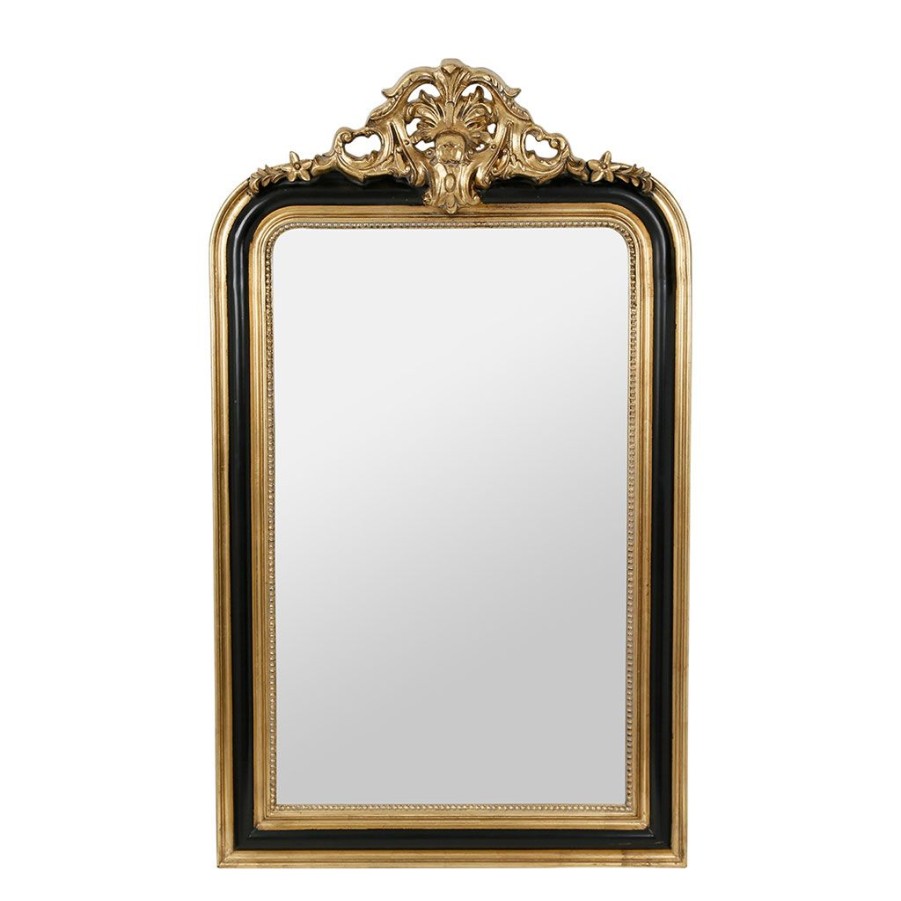 Deco Fabrique De Styles | Miroir Baroque Noir Et Dore En Bois - Feerie