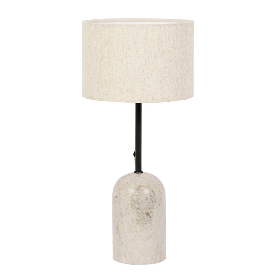 Luminaires Fabrique De Styles | Lampe En Marbre Et Fer Beige H40.5Cm - Organic