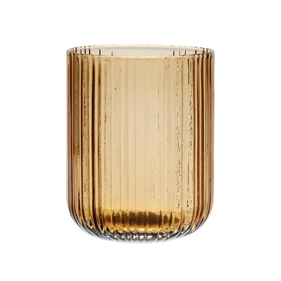 Arts De La Table Fabrique De Styles Verres A Eau Et Gobelets | Gobelet Strie Ambre 35Cl En Verre - Folky