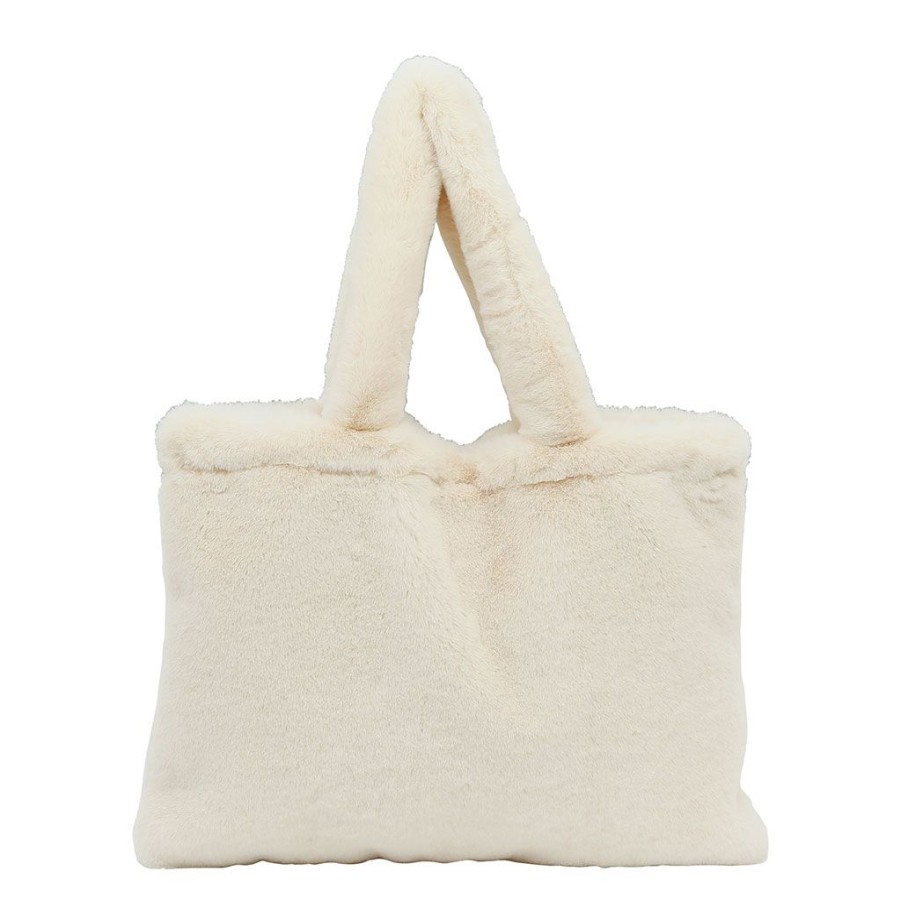 Accessoires Et Loisirs Fabrique De Styles Sacs Et Pochettes | Sac Tote Bag Peluche Ecru - Adalie