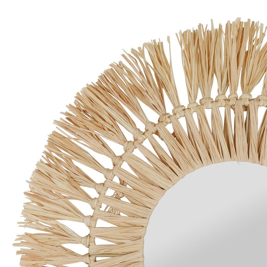 Deco Fabrique De Styles | Miroir Rond En Raphia Naturel D50Cm