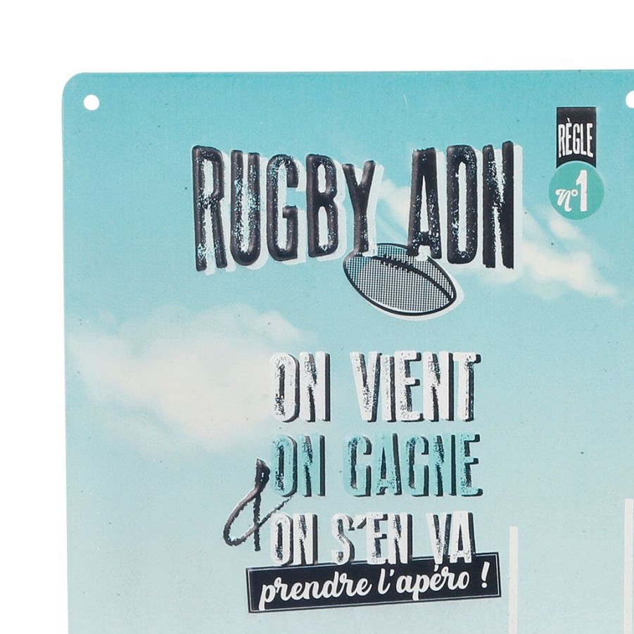 Deco Fabrique De Styles Deco A Suspendre Et Adhesive | Plaque En Fer Vert - Rugby