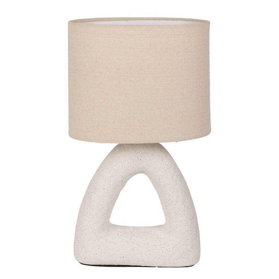 Luminaires Fabrique De Styles | Lampe En Ceramique Et Coton Blanc H38Cm - Organic