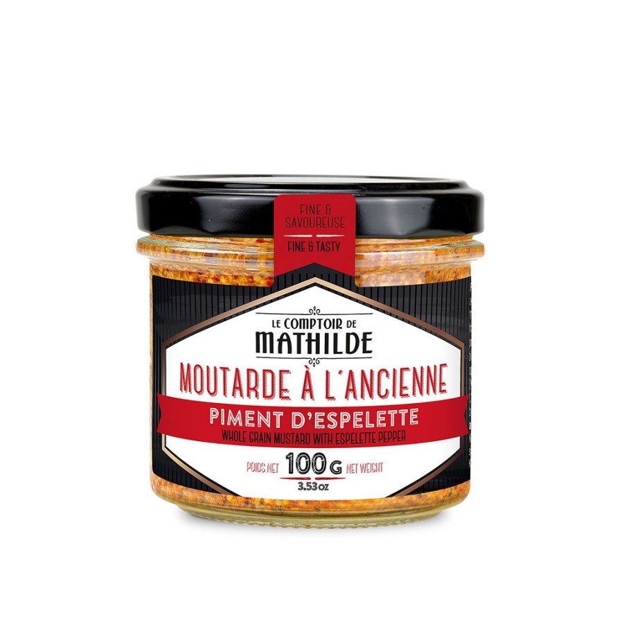 Epicerie Fabrique De Styles Condiments Et Epices | Moutarde A L'Ancienne Au Piment D'Espelette - 100Gr