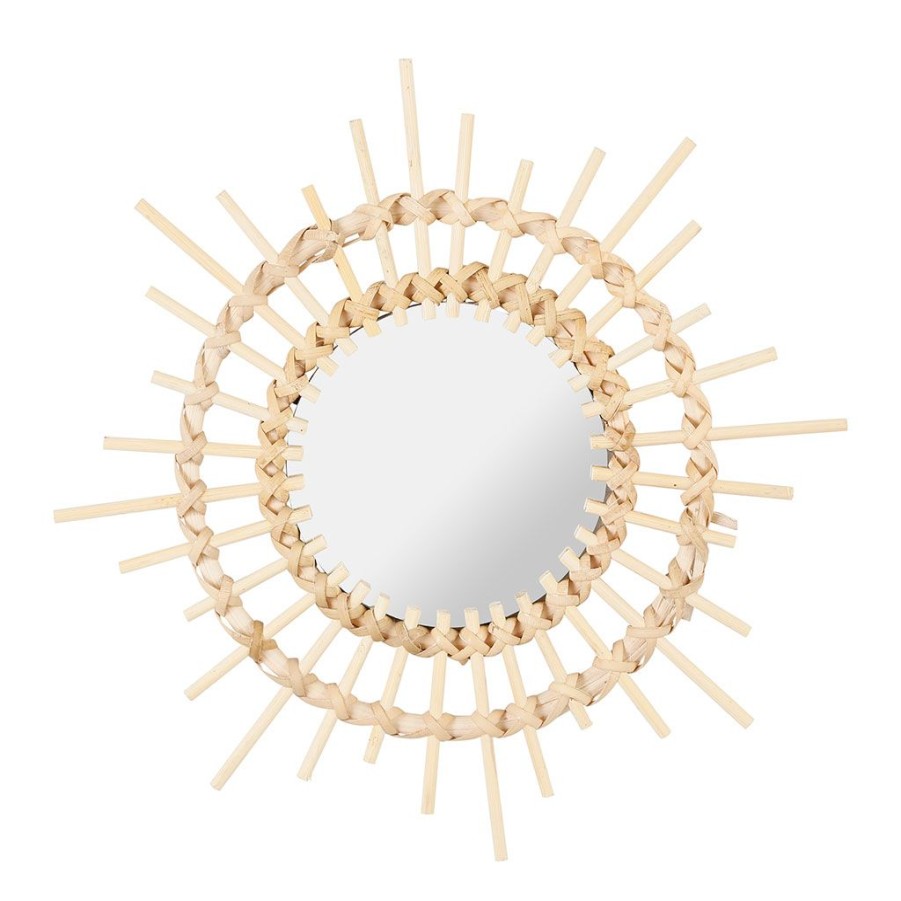 Deco Fabrique De Styles | Miroir Rotin Naturel D25Cm