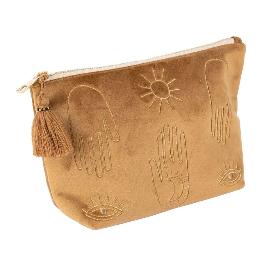 Accessoires Et Loisirs Fabrique De Styles Sacs Et Pochettes | Pochette Brodee En Velours Mordore - Golden