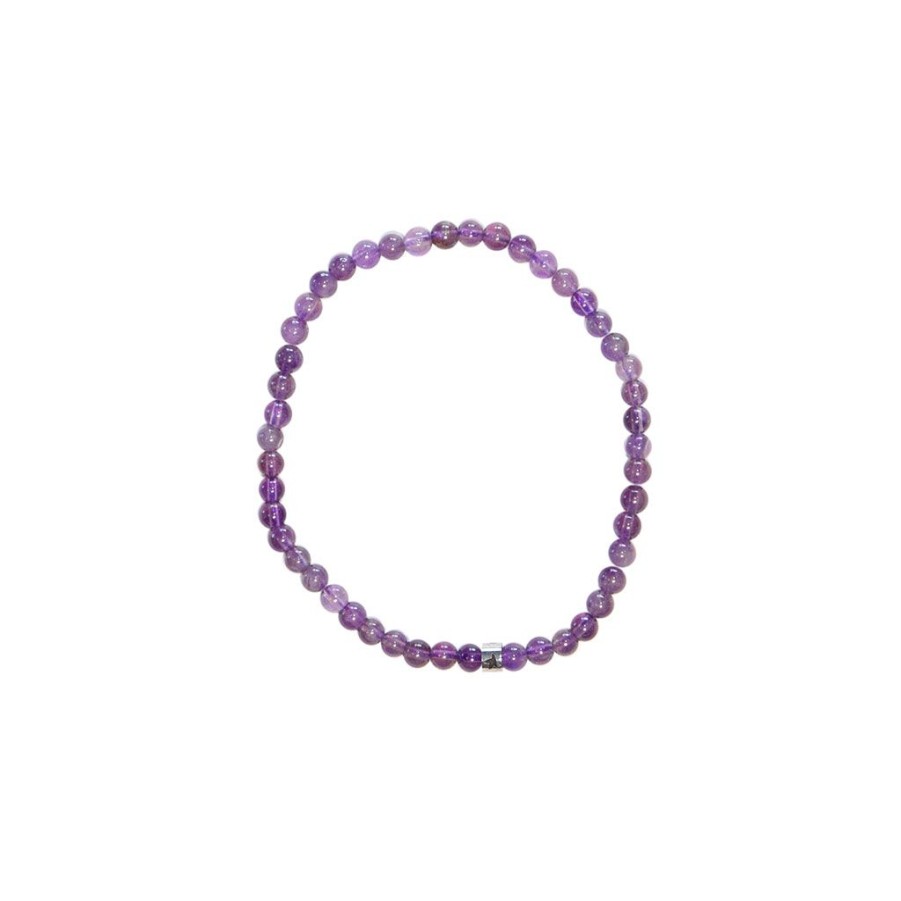 Accessoires Et Loisirs Fabrique De Styles Bijoux Fantaisie | Bracelet Amethyste Perles Rondes 4Mm