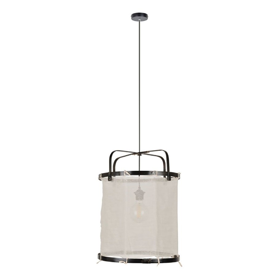 Luminaires Fabrique De Styles | Suspension En Bambou D35Cm Noir - Hikari