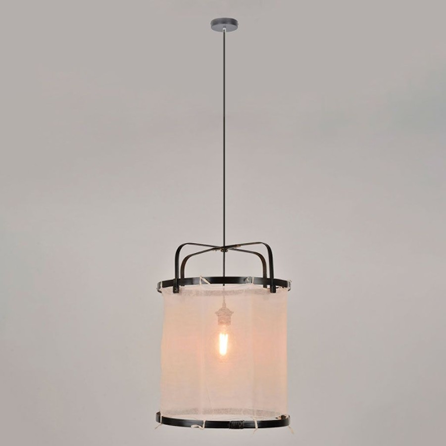 Luminaires Fabrique De Styles | Suspension En Bambou D35Cm Noir - Hikari