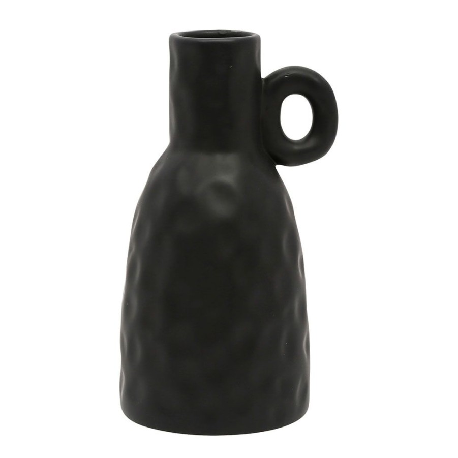 Deco Fabrique De Styles Vases Et Soliflores | Vase En Dolomite Noir H20.5Cm - Arty Folk