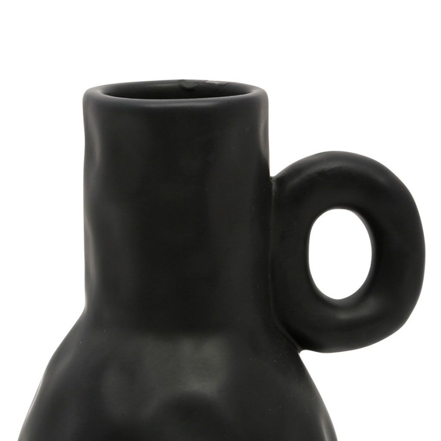 Deco Fabrique De Styles Vases Et Soliflores | Vase En Dolomite Noir H20.5Cm - Arty Folk