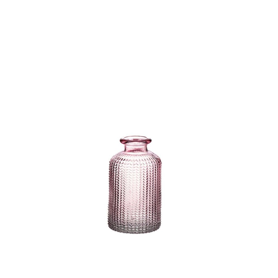 Deco Fabrique De Styles Vases Et Soliflores | Vase Vintage En Verre Rose H10Cm - Caro