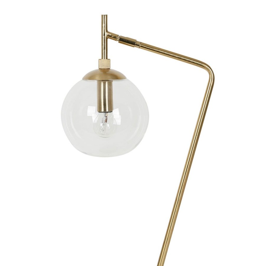 Luminaires Fabrique De Styles | Lampe Design En Fer Dore Marbre Vert Fonce Et Verre - Courba