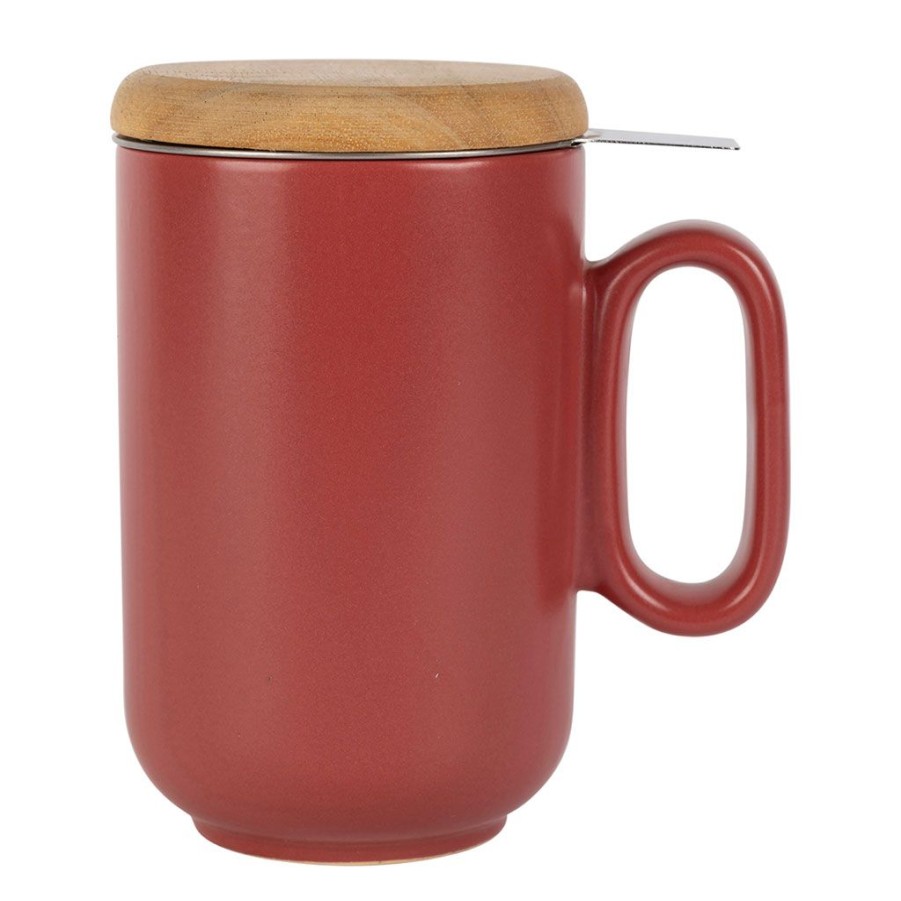 Arts De La Table Fabrique De Styles Tasses Et Mugs | Tisaniere En Gres Avec Filtre Rouge - Baltika